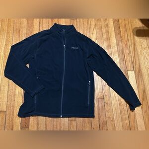 Marmot Men's Full Zip Fleece Jacket Black Zippered Pockets Size XL